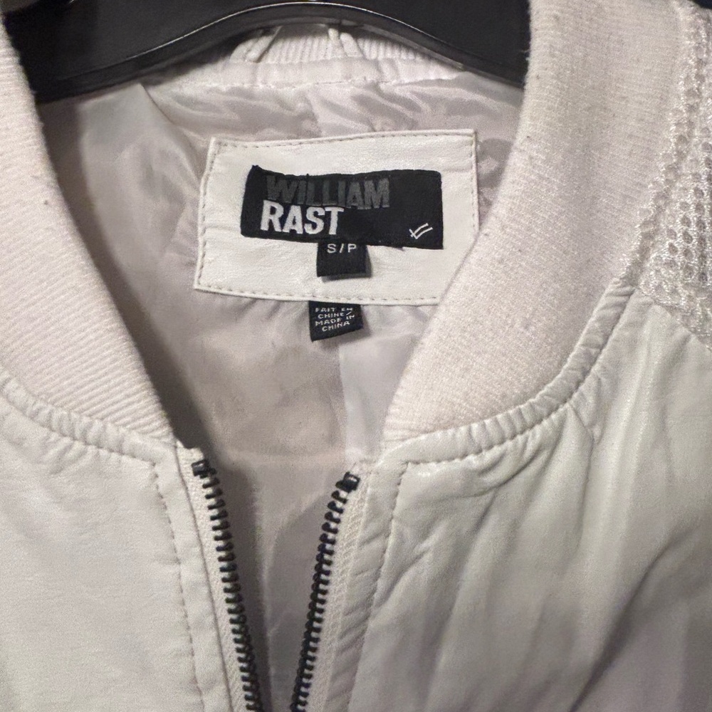 William Rast White Zip Up Bomber Jacket Size SP Streetwear - Picture 5 of 13